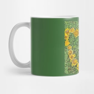 Sunflower Heart with grass Mug